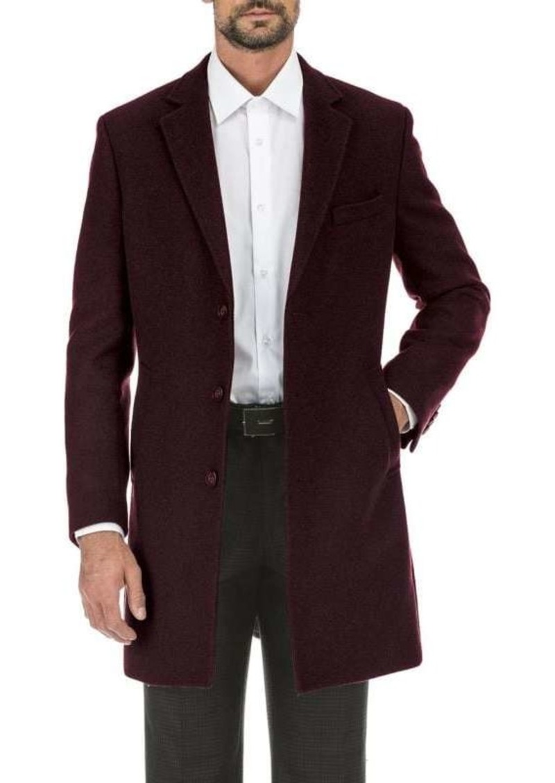 English Laundry Single Breasted Wool-Blend Overcoat