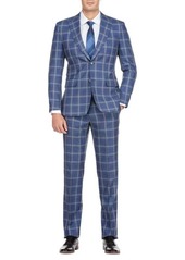 English Laundry Slim Fit Peak Lapel Plaid Suit