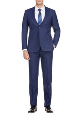 English Laundry Slim Fit Plaid Wool Blend Suit