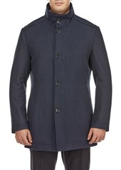 English Laundry Slim Fit Solid Wool Blend Overcoat