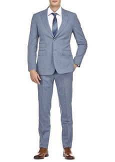 English Laundry Slim Fit Wool Blend Striped Suit