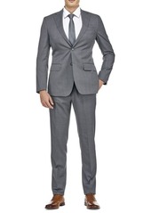 English Laundry Slim Fit Wool Blend Windowpane Suit