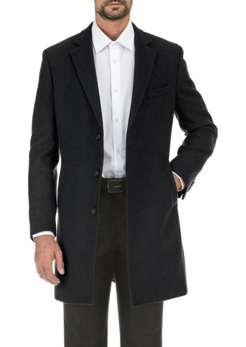 English Laundry Textured Wool Blend Overcoat