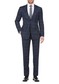 English Laundry Two Button Plaid Wool Blend Suit