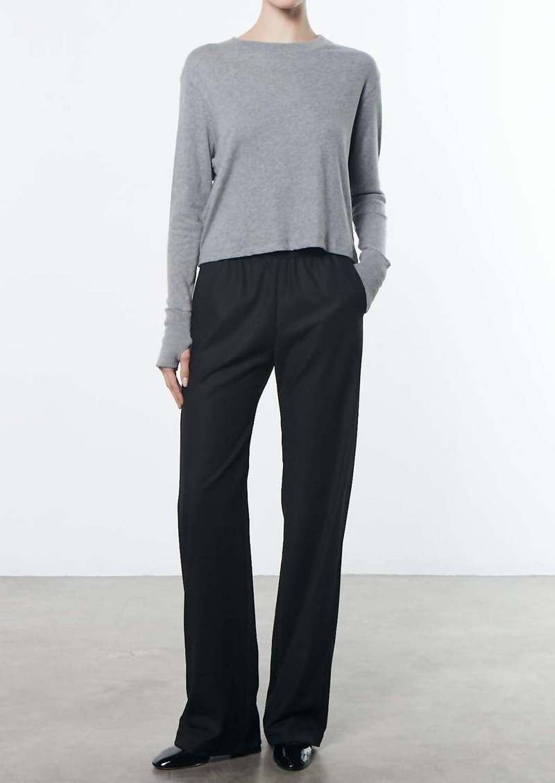 Enza Costa Cashmere Boxy L/s Crew In Smoke