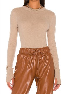 Enza Costa Cashmere Easy Cuffed Top In Sepia