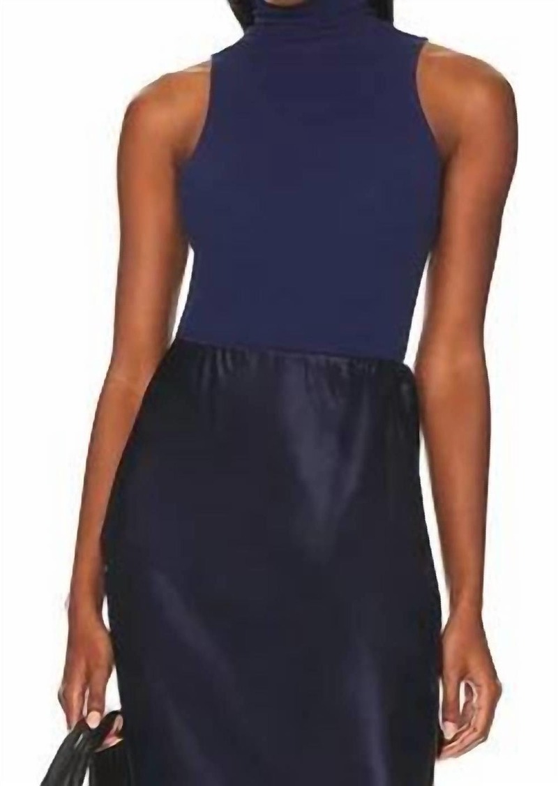 Enza Costa Cashmere Halter Turtleneck In French Navy