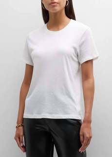 Enza Costa Cashmere Loose Short Sleeve Tee In White