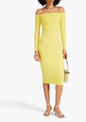 ENZA COSTA - A Coste off-the-shoulder ribbed jersey midi dress - Yellow - S