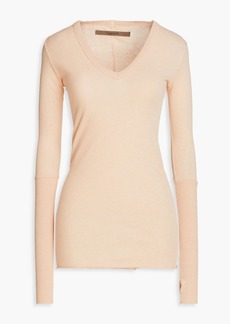 ENZA COSTA - Cotton and cashmere-blend jersey top - Neutral - XS