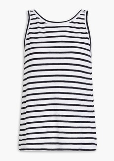ENZA COSTA - Easy striped cotton and cashmere-blend jersey tank - Black - S