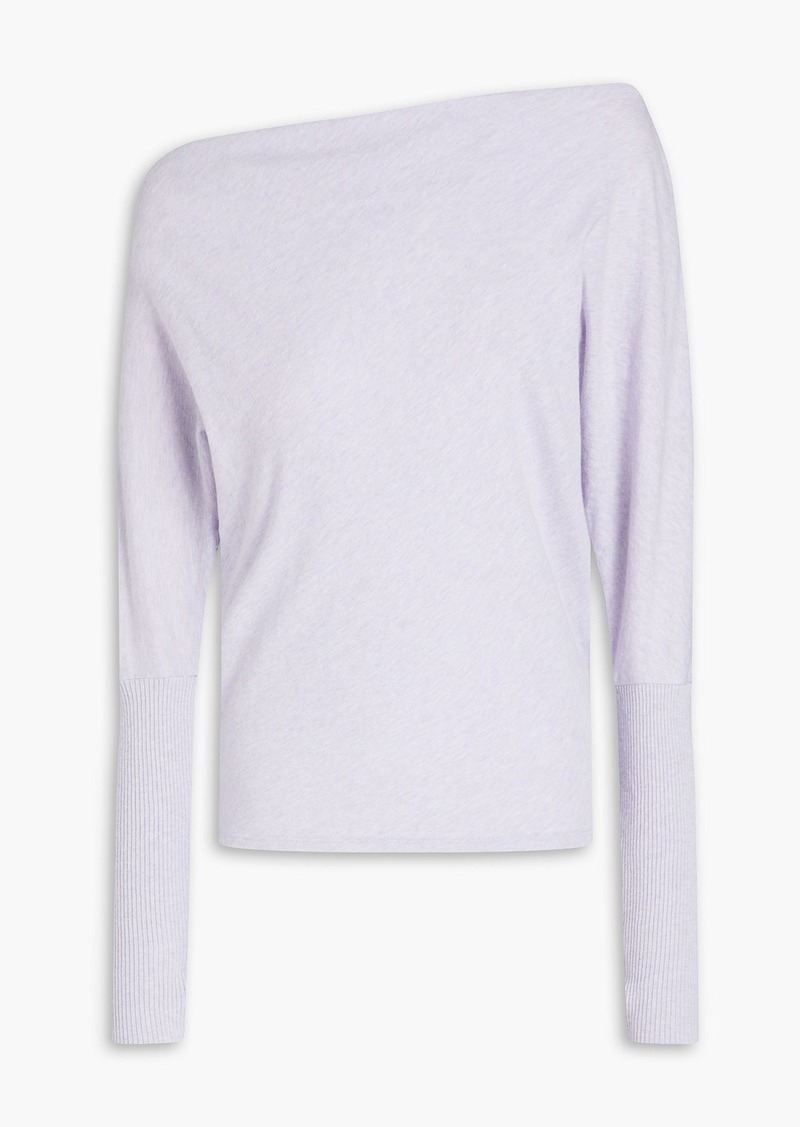 ENZA COSTA - Off-the-shoulder cotton and cashmere-blend sweater - Purple - XS