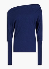ENZA COSTA - One-shoulder cotton and cashmere-blend sweater - Blue - S