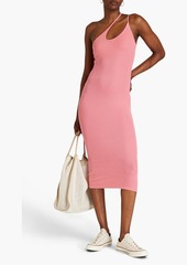 ENZA COSTA - One-shoulder cutout ribbed-jersey midi dress - Pink - S