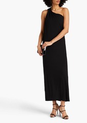 ENZA COSTA - One-shoulder knotted stretch-jersey maxi dress - Black - XS