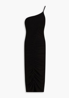 ENZA COSTA - One-shoulder ribbed jersey midi dress - Black - S