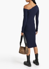 ENZA COSTA - One-shoulder ribbed jersey midi dress - Blue - S