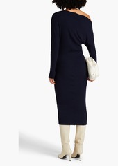 ENZA COSTA - One-shoulder ribbed-knit midi dress - Blue - M