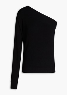 ENZA COSTA - One-sleeve ribbed-knit sweater - Black - L