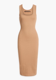 ENZA COSTA - Ribbed cotton-blend jersey midi dress - Neutral - S