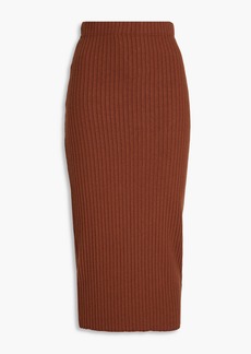 ENZA COSTA - Ribbed-knit midi skirt - Brown - XS