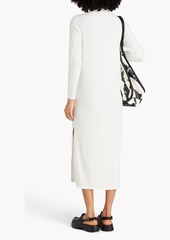 ENZA COSTA - Ribbed-knit turtleneck midi dress - White - XS