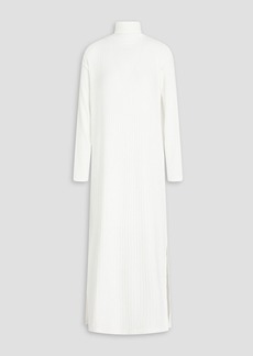 ENZA COSTA - Ribbed-knit turtleneck midi dress - White - XS