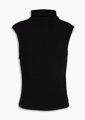 ENZA COSTA - Ribbed-knit turtleneck top - Black - XS