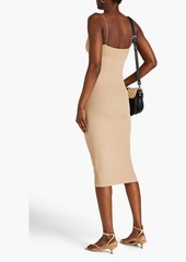 ENZA COSTA - Ruched ribbed jersey midi dress - Neutral - M