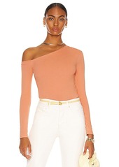 Enza Costa Angled Exposed Shoulder Long Sleeve Top