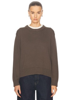 Enza Costa Cashmere Cotton Long Sleeve Crewneck Sweater