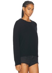 Enza Costa Cashmere Cotton Long Sleeve Crewneck Sweater