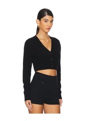 Enza Costa Cashmere Cropped V-Neck Cardigan