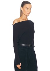 Enza Costa Cashmere Cuffed Off Shoulder Longsleeve Top