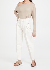 Enza Costa Cashmere Cuffed Off Shoulder Sweater