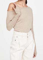 Enza Costa Cashmere Cuffed Off Shoulder Sweater