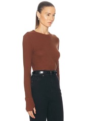 Enza Costa Cashmere Easy Cuffed Crewneck Top