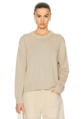 Enza Costa Chunky Cotton Long Sleeve Crew Sweater