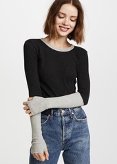 Enza Costa Cuffed Crew Neck Top