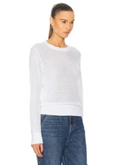 Enza Costa Linen Open Knit Crewneck Top