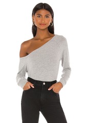 Enza Costa Peached Jersey Easy Off Shoulder Long Sleeve Top