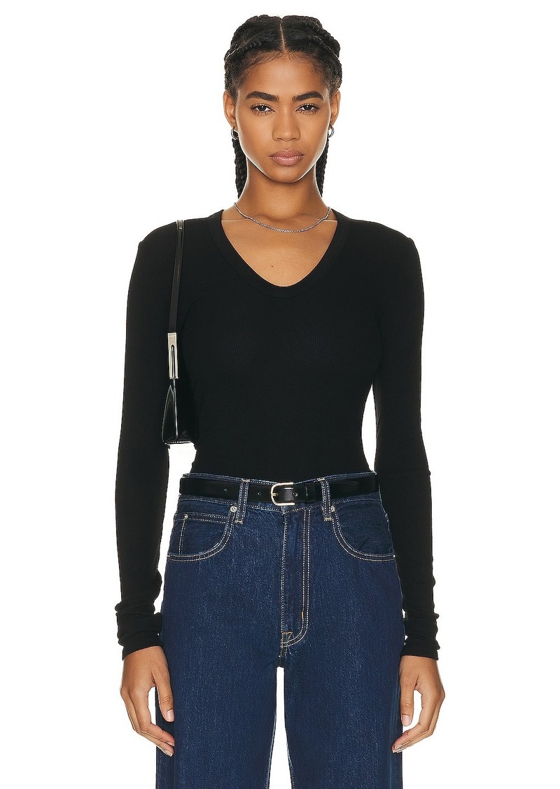 Enza Costa Rib Bold Long Sleeve Top