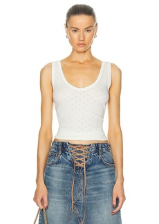 Enza Costa Scallop Edge Pointelle Tank Top