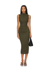 Enza Costa Silk Knit Sleeveless Twist Midi Dress