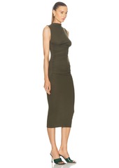 Enza Costa Silk Knit Sleeveless Twist Midi Dress