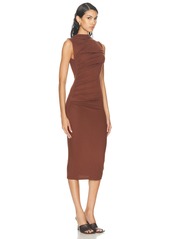 Enza Costa Silk Knit Sleeveless Twist Midi Dress