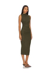 Enza Costa Silk Knit Sleeveless Twist Midi Dress