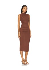 Enza Costa Silk Knit Sleeveless Twist Midi Dress