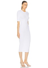 Enza Costa Silk Rib Half Sleeve Midi Dress