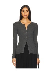 Enza Costa Silk Sweater Rib Fitted Cardigan